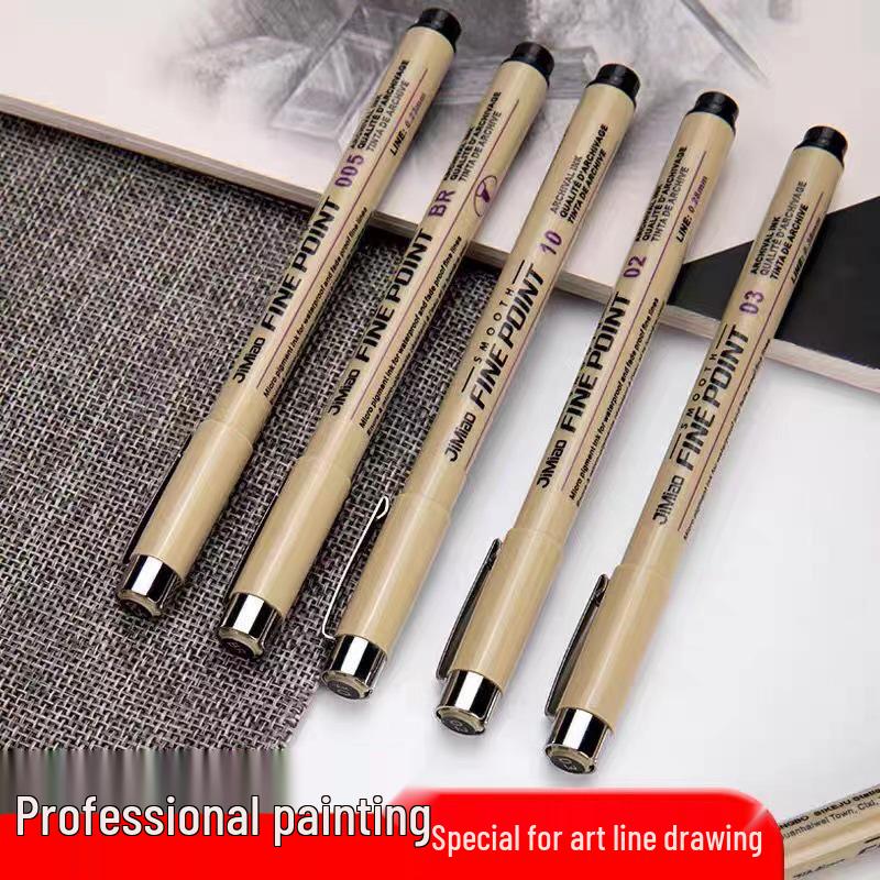 Voděodolná sada jehlových per: Měkké hroty 12barevných kreslicích per pro umění a architekturu