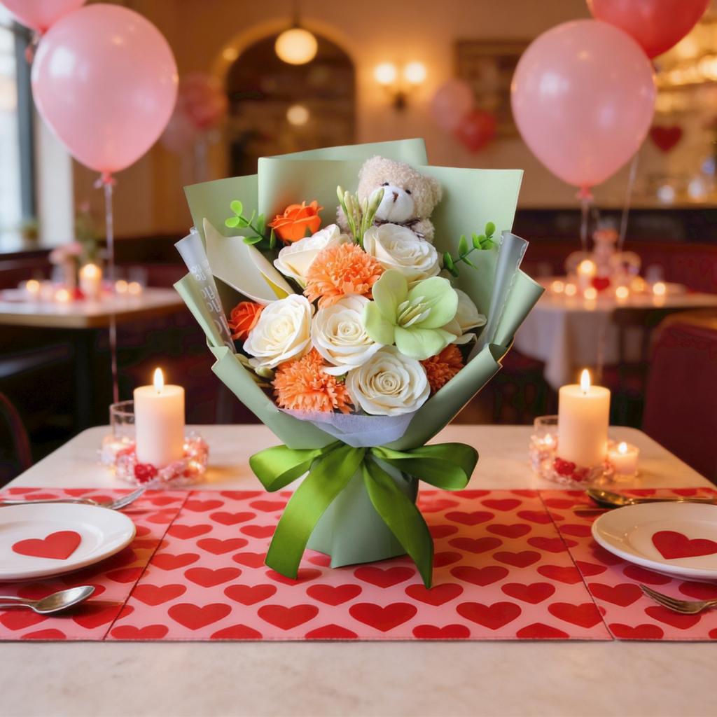 Valentinstagsgeschenke für Ihre Freundin, Neue Rosen-Souvenirs, Realistische Rosen-Seifensträuße