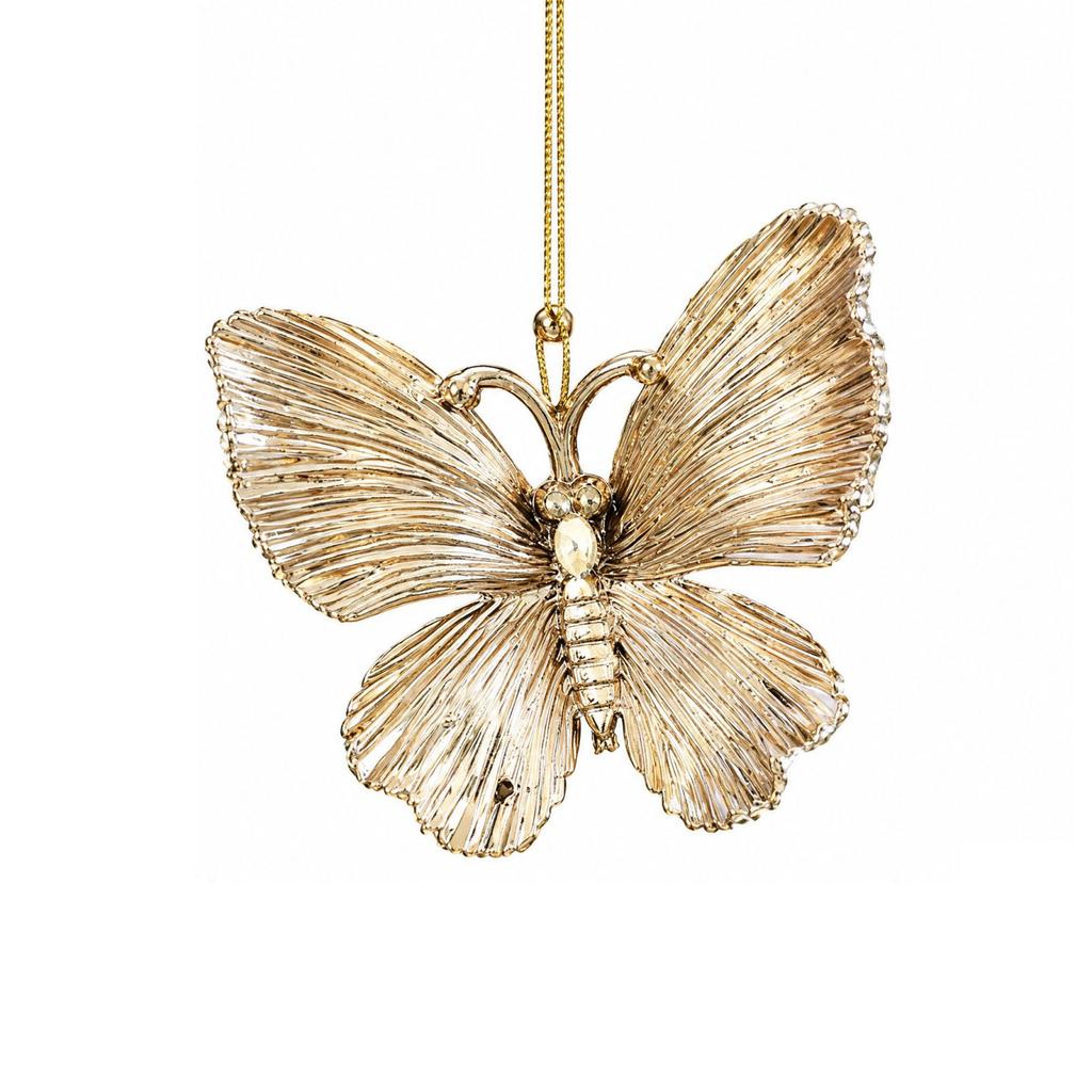 Gold Electroplated Christmas Hanging Ornaments with Snowflake and Designs for Holiday Decor