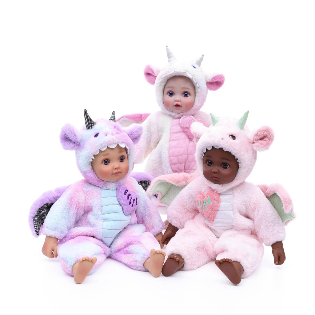 Cloveray Reborn Handmade Newborn Realistic Baby Doll with Dragon Plush Cloth Vinyl Arms and Magnetic Birthday Gift 18-inch Doll, Doll, Clothes, Body,