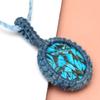 Blue Turquoise Macrame Thread Handmade Jewelry 20-36''Ad jewelry woman necklace