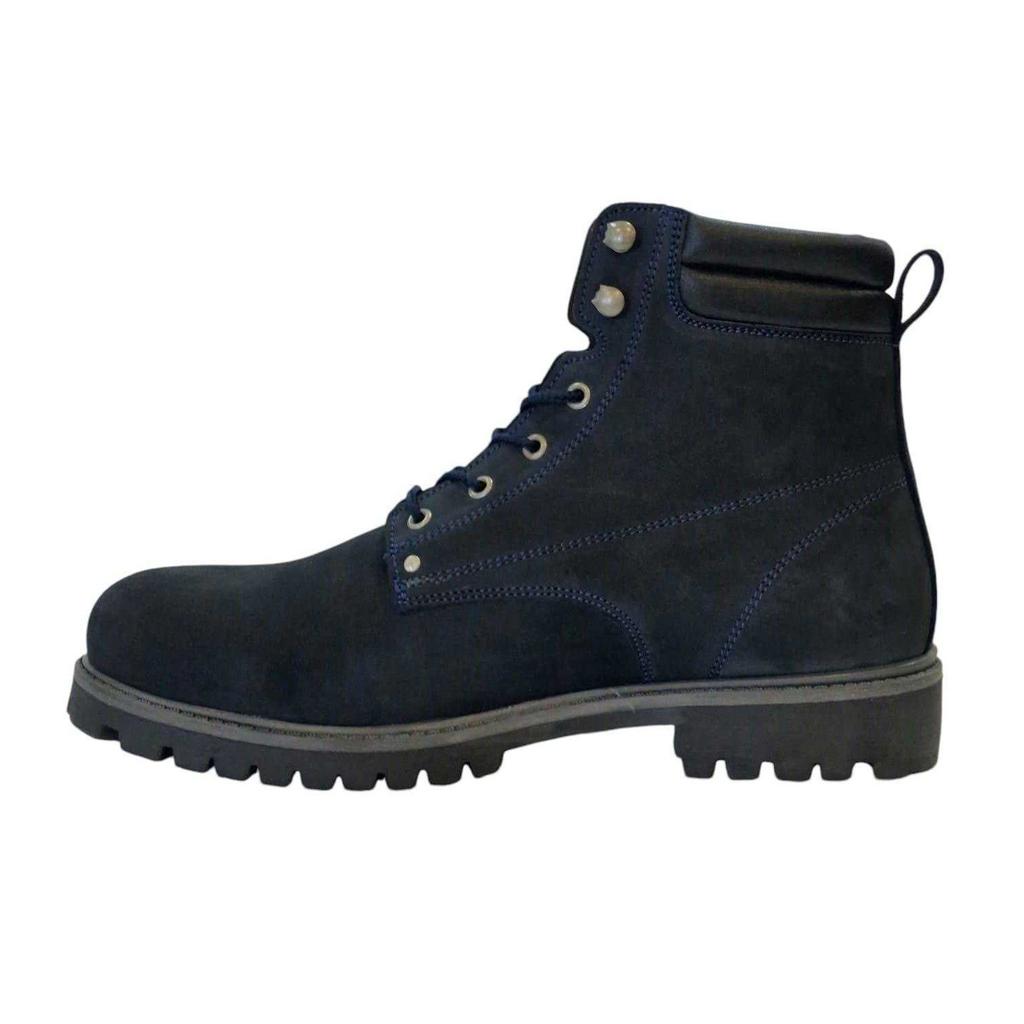 Nicholas Deakins Mens Ash Leather Padded Collar Ankle Boots