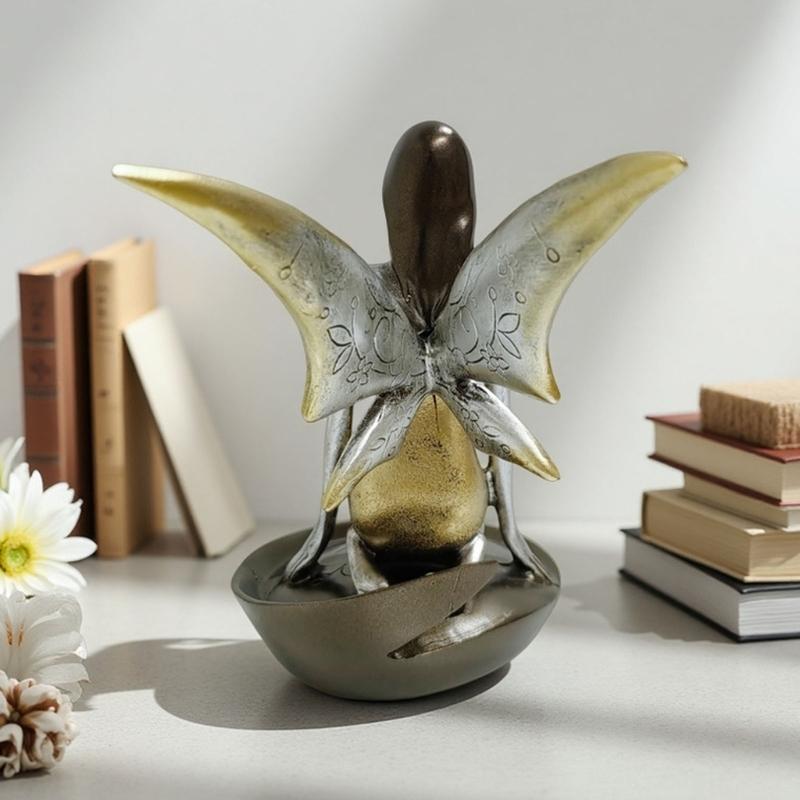 Angel Figurines Resin Faery Statue for Home Decors Faery Sculptures Decorative Ornament Housewarmings Gift for Women Girls