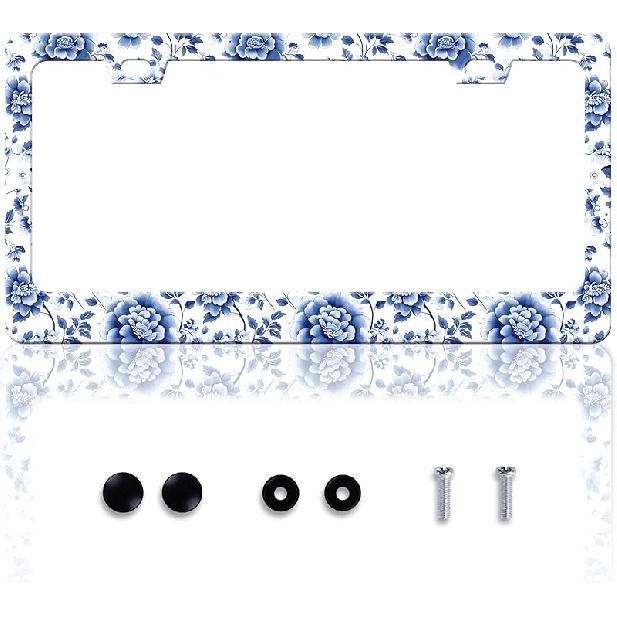 Black Cat License Plate Frame Pet Animal License Plate Holder Personalise Stainless Steel Funny Design Compatible With Standard License Plate Frames