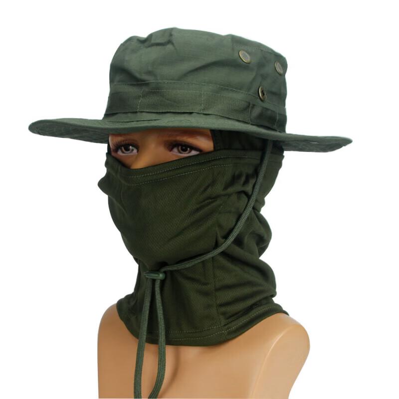 Military Green Camouflage Fisherman s Hat  Hood Set