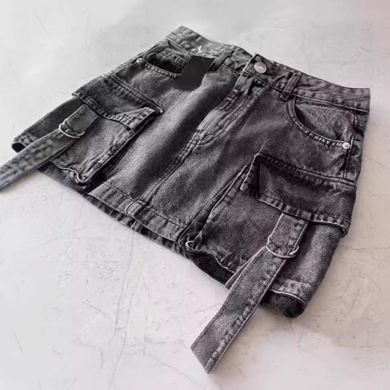 Women Mini Skirt A-Line High Waist Solid Color Design Short Skirt