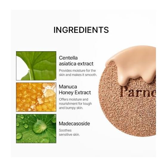 Parnell Shikamanu Serum Cushion Foundation #21 Fair Ivory Light Natural Cover Soothing Gloss Air Cover No Unevenness or Makeup Buildup Adhesive Base