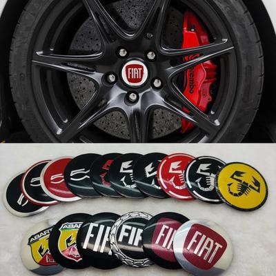 56-65mm Cache-moyeu de roue de voiture Autocollant Emblème Accessoires Pour Fiat Abarth 500 Tipo FR Punto Ducato Stilo Palio Pondo Bravo