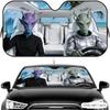 Alien Family Road Trip Sun Visor Reusable Aluminum Foil Car Windshield Sun Visor UV Protector Heat Insulation Cover Shade