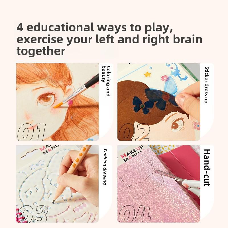 Samolepky s princeznou z fantazie Milu: Ručně malované převlékání a DIY umění pro malé holčičky