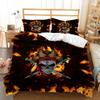 Skull Duvet Cover Set Butterfly Pattern Dark Purple Background King Queen Size for Kids Boys Girls Bedding Set with Pillowcases