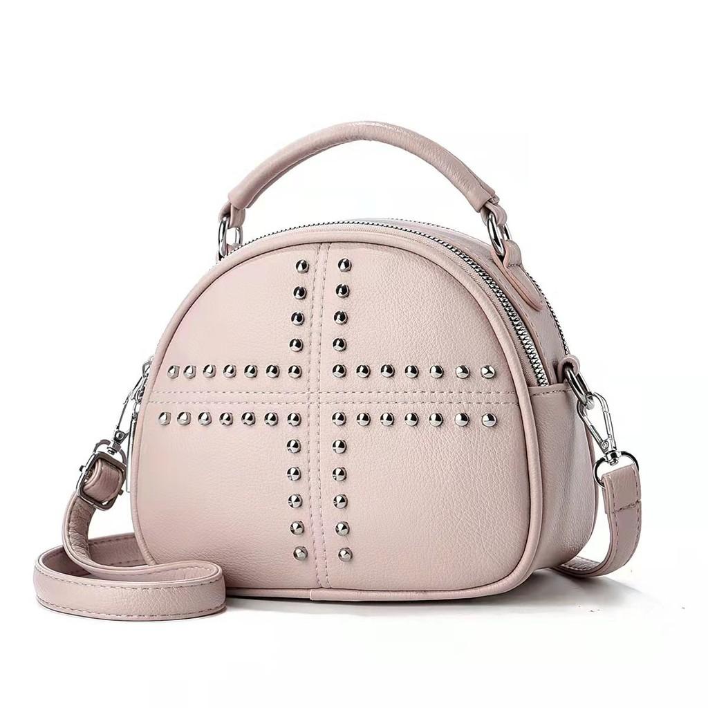 

Stylish Black Pu Handbag For Women Fashionable Versatile Bucket Crossbody Bag Light Purple Pink
