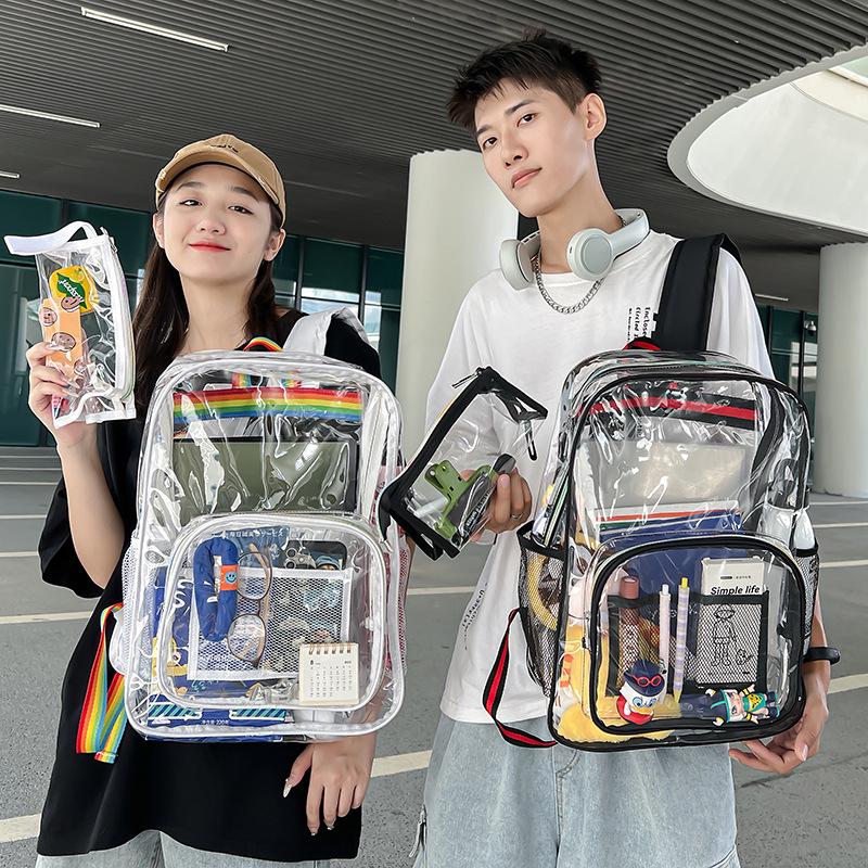 Large Capacity Transparent PVC Backpack for Students