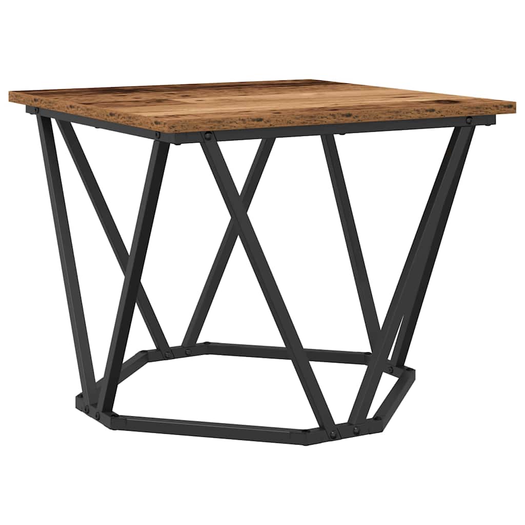 Coffee Table Set 3 pcs Reclaimed Wood Engineered Wood and Steel
