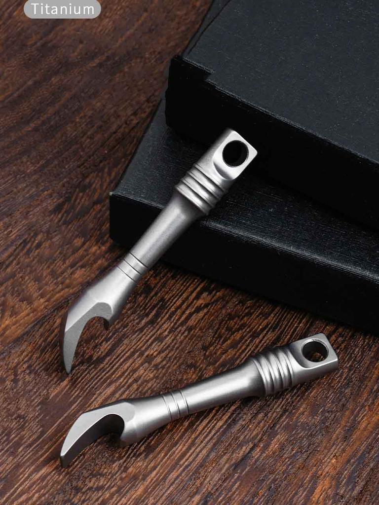 TC4 Titanium Alloy Crowbar Mini Keychain EDC Multi-functional Express Delivery Opening Tool Bottle Opener Necklace Pendant FC21