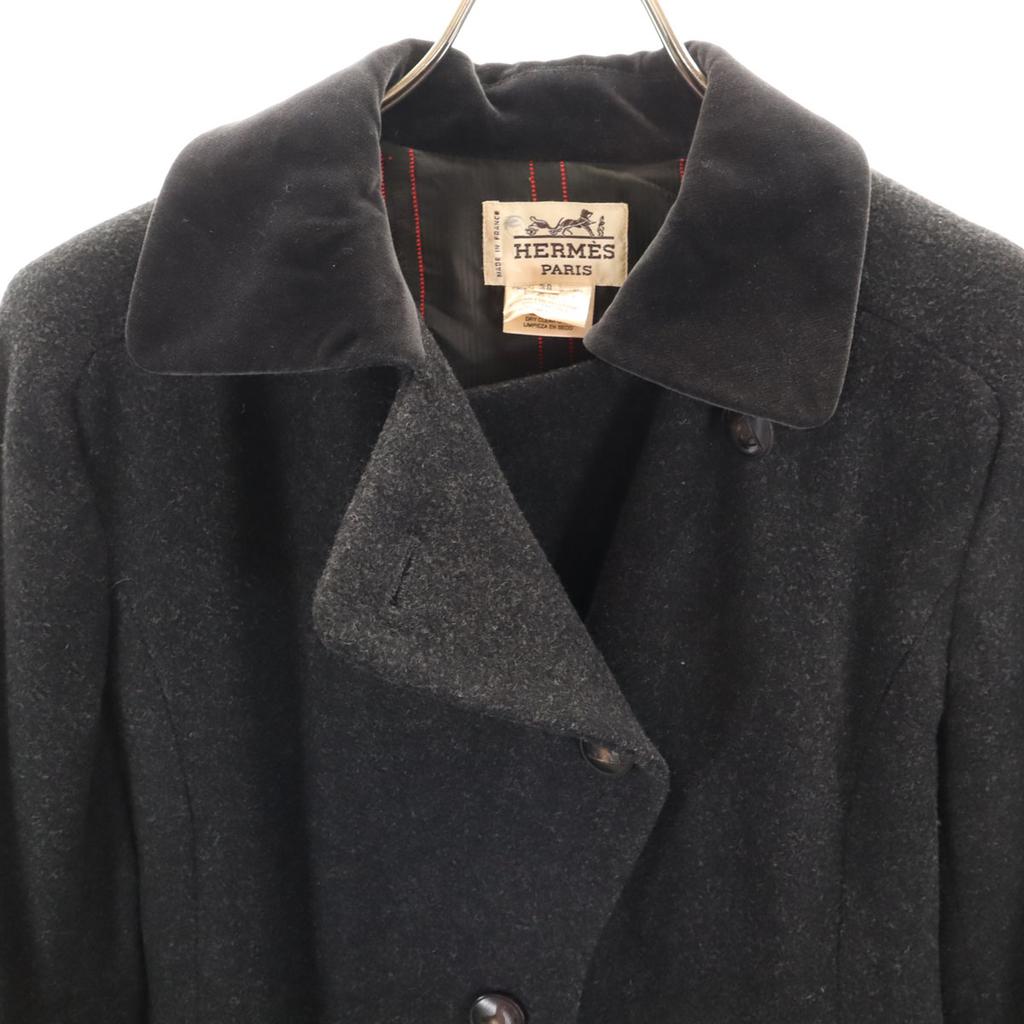 Schönheitsprodukte HERMES Hergestellt in Frankreich Wollmantel 38 grau Damen Gebraucht