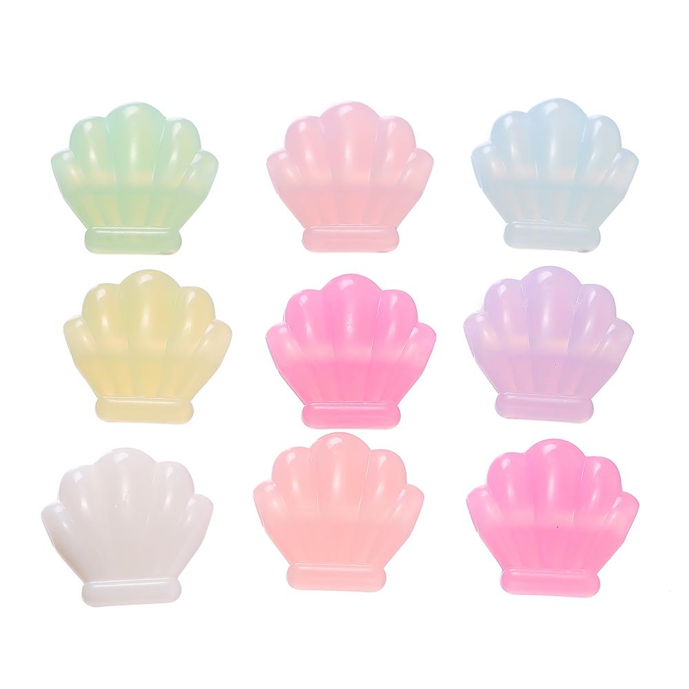 10pcs/lot Jelly Color Shell Shape Acrylic Beads Necklace Loose Spacer Beads For DIY Jewelry Making Bracelet Handemade Findings