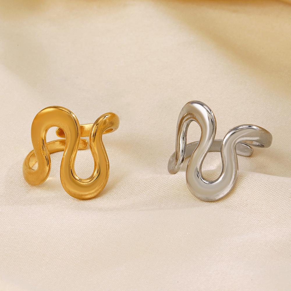 European & American Fashion Stainless Steel Irregular Open Ring for Women