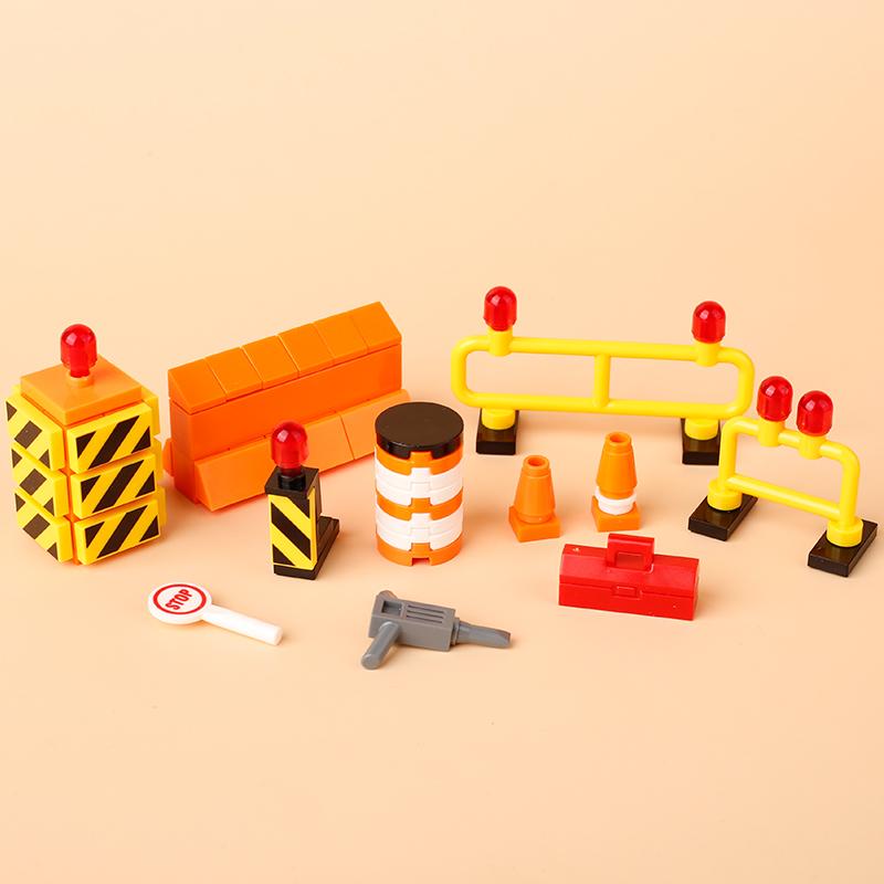 MOC Essensstand Bausteine Telefonzelle Toilette Stadt Straßenszene Pizza Hot Dog Eiswagen DIY Blumenbeet Kirche Steine Spielzeug