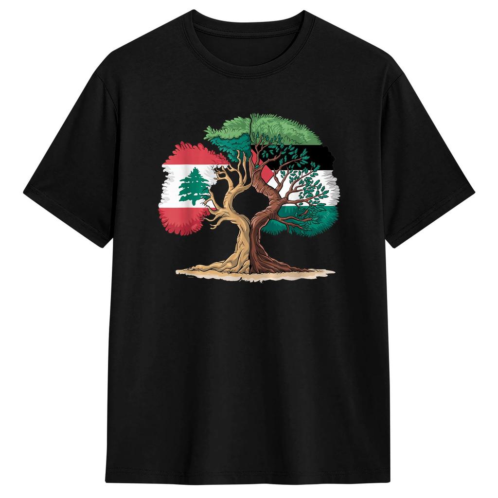 Lebanon Palestined Flag Tshirt Summer 2026 New Cotton T Shirt For Unisexs Clothing And Unisexs Clothing Casual Tshirt Y2k Funny