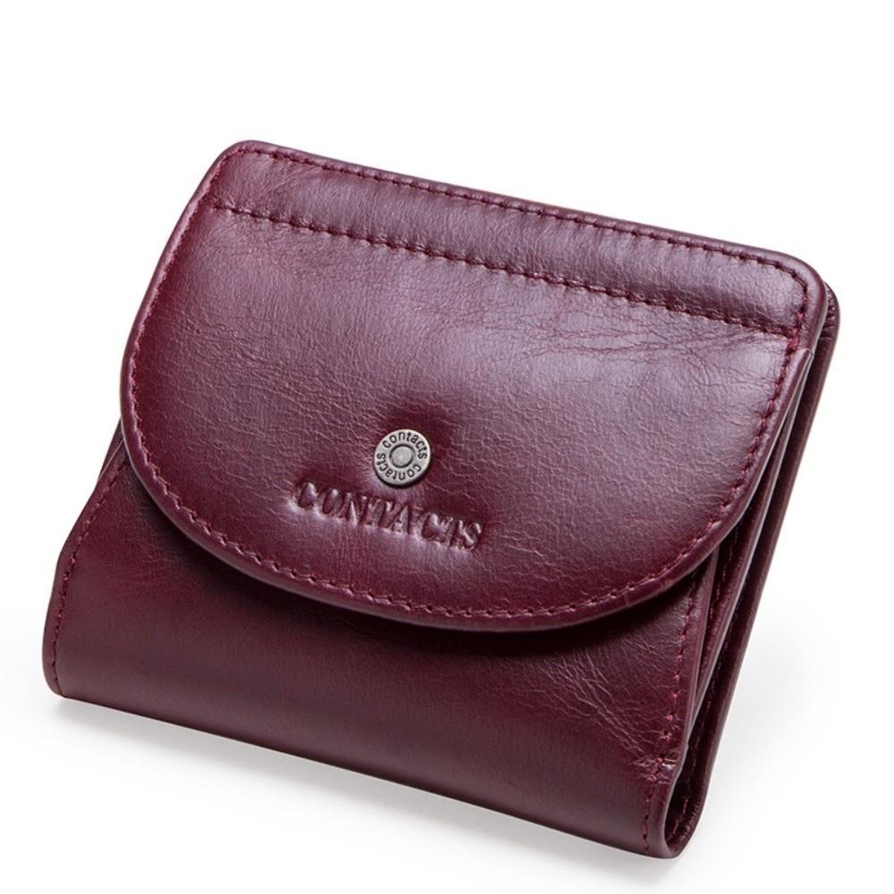 Portefeuille Rétro en Cuir Véritable Ultra Mince Pliant Porte-Cartes Bancaires Crédit RFID Pochette Portable Grande Capacité Portefeuille en Cuir de Vache Cadeau