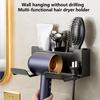 Wall-mounted Hair Dryer Holder Multifunction Air Blower Storage Bracket Toilet Room Tool Traceless Mounting Storing