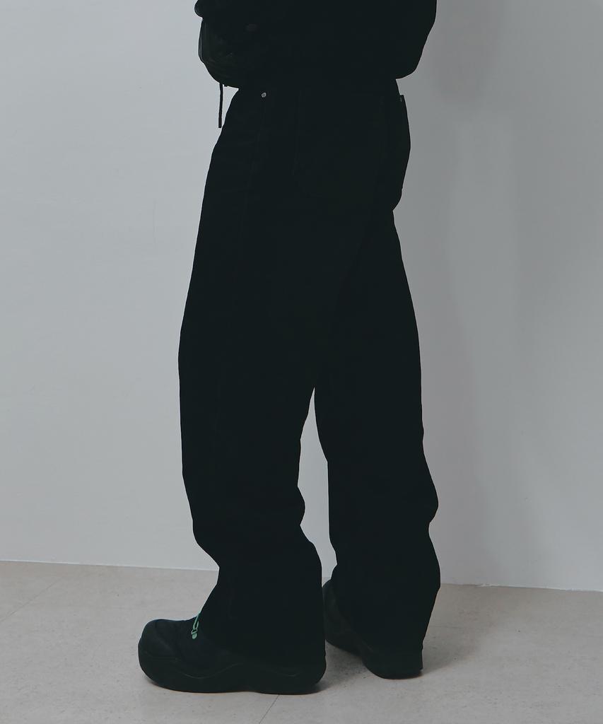 Ainpeullanjin Velvet Denim Set-Up Pants (Black)