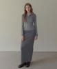 TWEE Sheeran One-Button Collar Ribbed Long Sleeve Knit