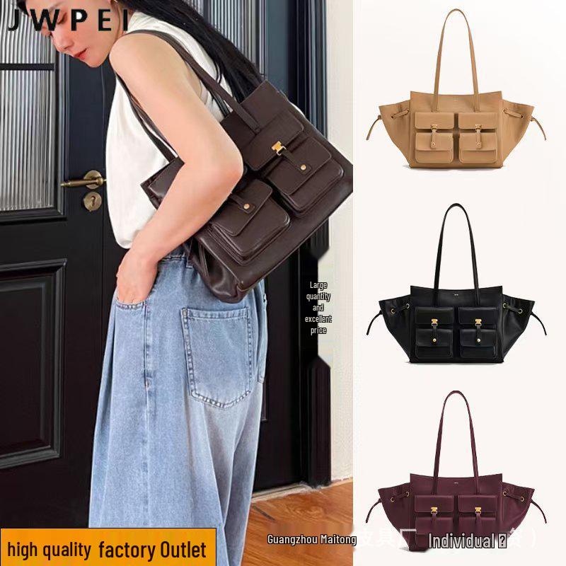 Borsa a Spalla Tote Grande Capacità in Vera Pelle JWPEI Linda per Donna