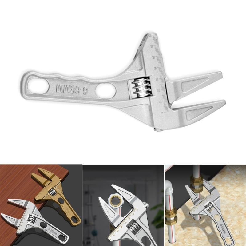 Adjustable Wrench Large Opening Bathroom Spanners Wrenches Wide Jaw 6-68mm Aluminum Alloy Spanners Wrenches