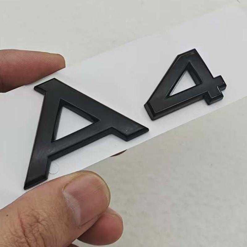 3D ABS Chrome Black Car Letters A4 A6 Logo Rear Trunk Badge Sticker Decals For Audi A4 A6 Auto Tail Marking Accessories