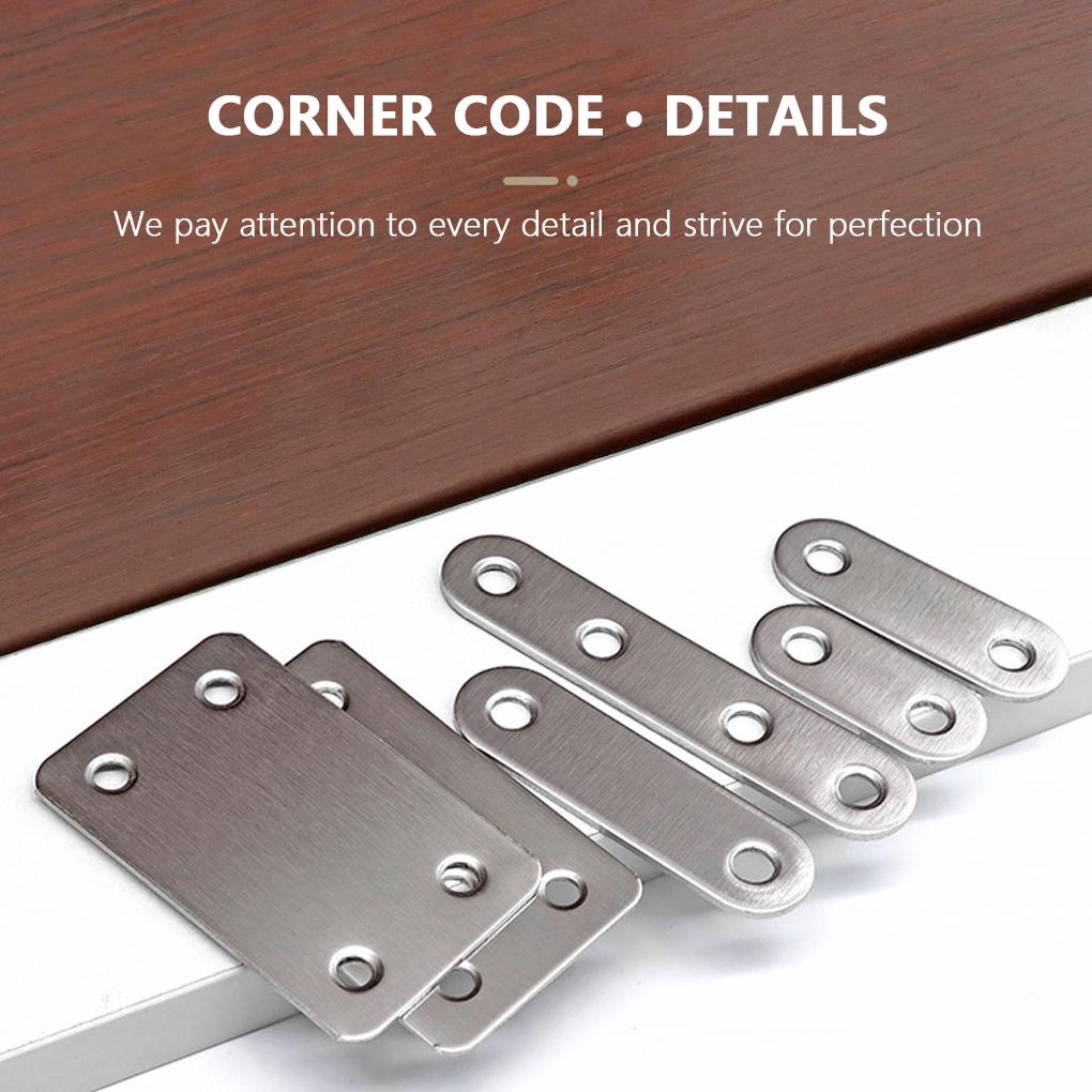 10 Stück Edelstahl Eckwinkel Gerade Flache Platte Strebe Verbinder Zuhause Hotel Schrank Schreibtisch Tisch Zubehör