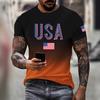 3D Digital Printed Casual Men's T-shirt with American Flag T-Shirts