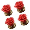 4 Stück Elegante Florale Keramik Schrankknöpfe mit Zinklegierungsschrauben für Möbel Kleiderschrank Kommode Schubladengriffe Verwendung