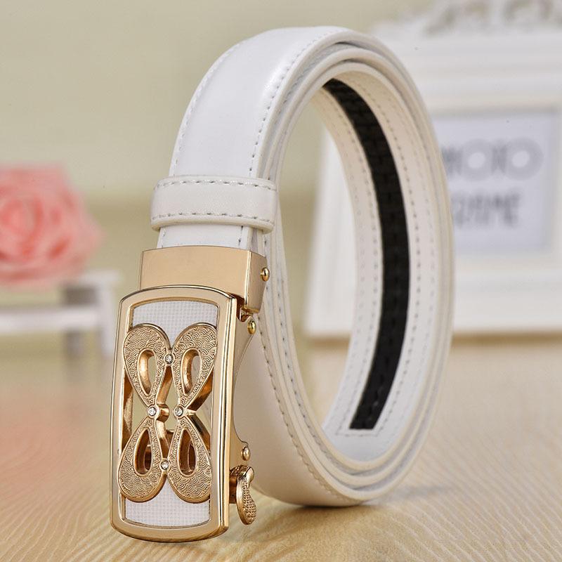 Golden World Wholesale Women's Belt Genuine Leather Cowhide Automatic Buckle Belt Business Casual Pants Belt