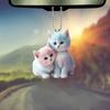 Acrylic Stylish Cartoon Cat Pendant For Car Decoration Playful Vehicle Accessory