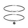 Fashion Oval Metal Necklace Bracelet Set For Women Vintage Gold Silver Color 2Pcs/Set Faux Leather Double Layered Chain Jewelry