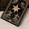 Retro Tarot Thema Hochwertiges Notizbuch Personalisiertes Schwarzgoldenes Hartledercover Tragbares Notizbuch