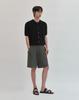 WORK ON BODY OFF Cool Bamboo Semi-Wide Knit Shorts [Black]