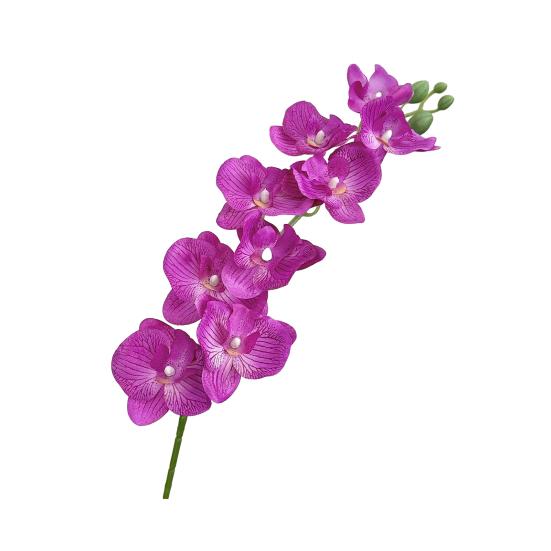Yousheng 27.5 Inch Artificial Phalaenopsis Flower Branch 9 Full Blooms Fake Silk Orchids with Stem for Home Office Wedding