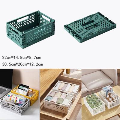 Cesta de almacenamiento de plástico plegable, organizador de mesa para sala de estar, caja de almacenamiento para aperitivos, cesta de almacenamiento para refrigerador, 1 ud.