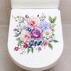 Creative Hand-Painted Flower Toilet Stickers, Waterproof Removable Self-Adhesive for Bathroom Wall Decor
