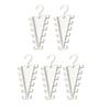 Angled Closet Accessory Rack, White Plastic Double Sided Hanger Holder for Scarves Belts and Closet Storage Use