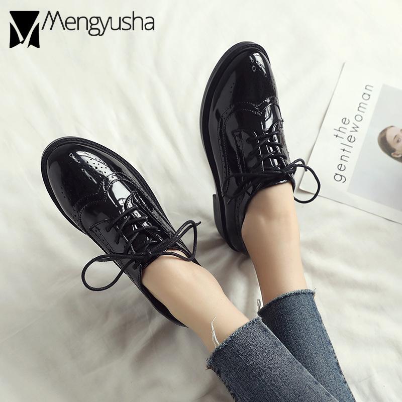 Modedesign Craving Brogues Damen Rindsleder Oxford Schuhe Hohe Qualität Derby Schuhe Damen Preppy Stil Flache Schuhe