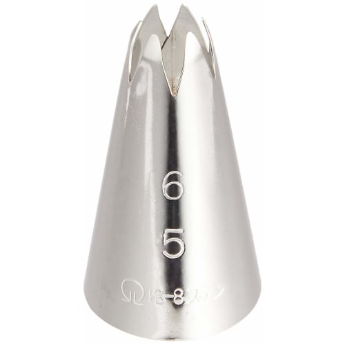 Sunnap Commercial-Grade Flower-Shaped No. 5 6-Cut Nozzle, Silver, 18-8 Stainless Steel, Made In Japan, WKT31065
