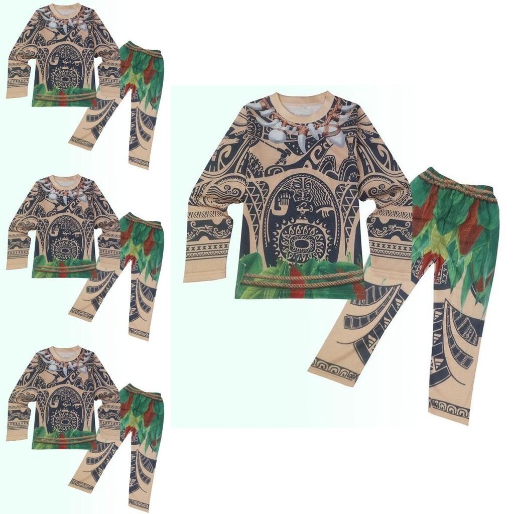 Moana Maui Kids Boy Tshirt And Pants Costume Set Perfect For Halloween And Cosplay