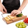 Wooden Cheese Slicer Stainless Steel Wire Food Slicer Durable Cheese Cutting Board  Cake Slicing