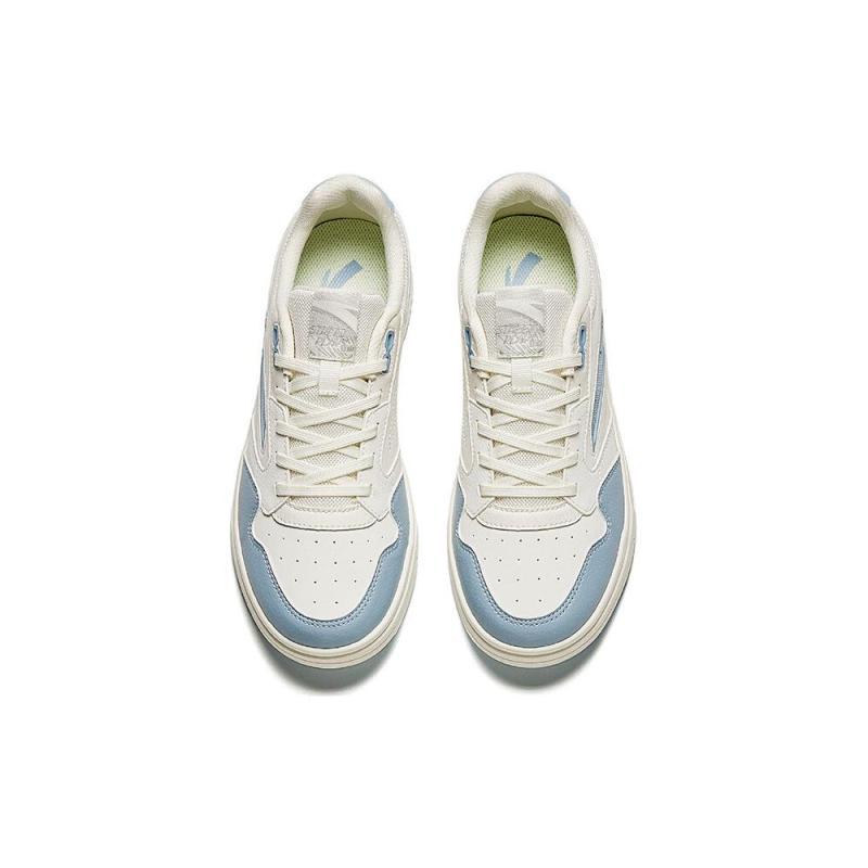 Anta Street Play GZ Slip Resistant Low Top Skateboard Shoes Women's White Blue Sneakers 122428011-1