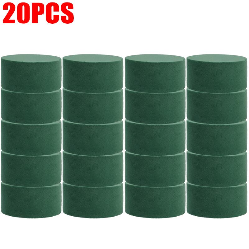Round Floral Foam Blocks Round Green Wet Sponge Block for Fresh and Dry Flowers DIY Flower Arrangement Wedding Home Decoration