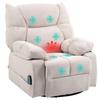 Massagestoel met Verwarming & Ontspanningsfunctie, Draaibaar, tot 150 kg, Metalen Frame, 98x90x98cm, Beige